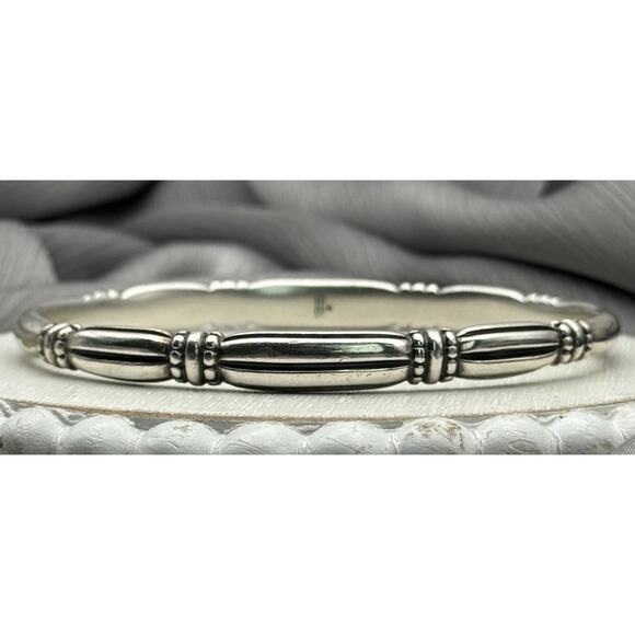 Rare Retired James Avery 925 Thatch Bangle Bracelet 35.20G / 7.5in/6mm
